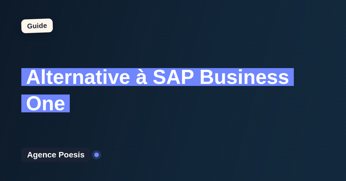 Alternative à SAP Business One : le sur-mesure dont vous êtes propriétaire (2026)