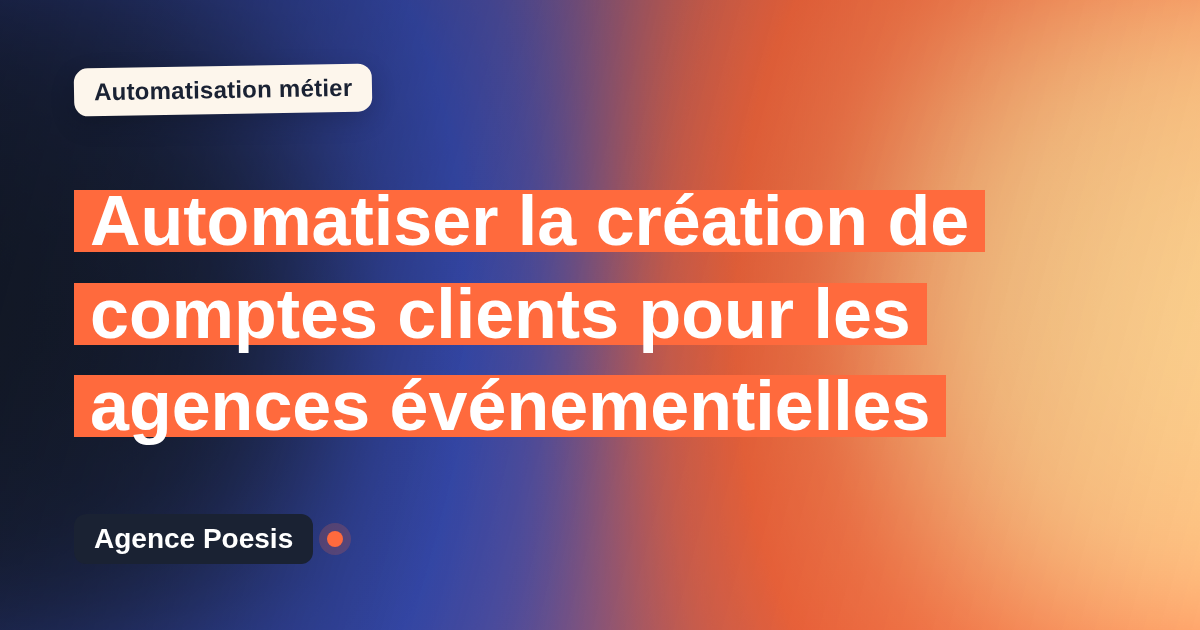 Automatiser la création de comptes clients pour les agences événementielles : méthode, coûts et ROI