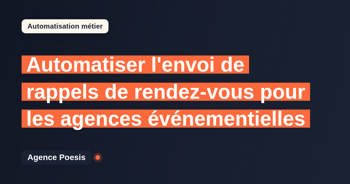 Automatiser l'envoi de rappels de rendez-vous pour les agences événementielles : méthode, coûts et ROI