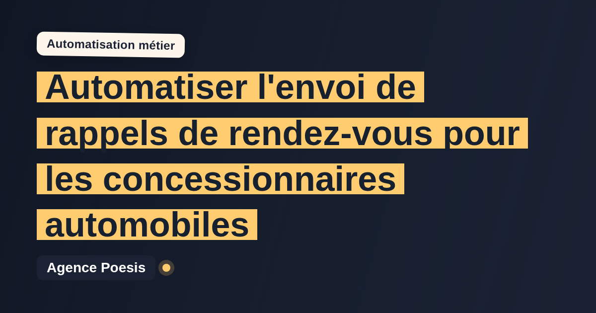 Automatiser l'envoi de rappels de rendez-vous pour les concessionnaires automobiles : méthode, coûts et ROI