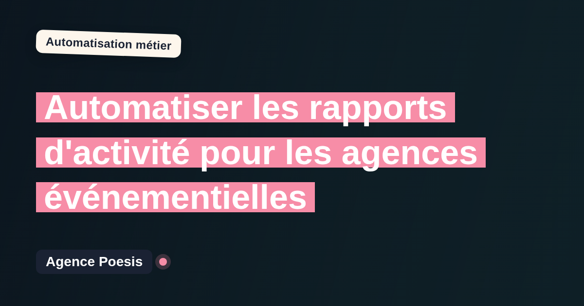 Automatiser les rapports d'activité pour les agences événementielles : méthode, coûts et ROI