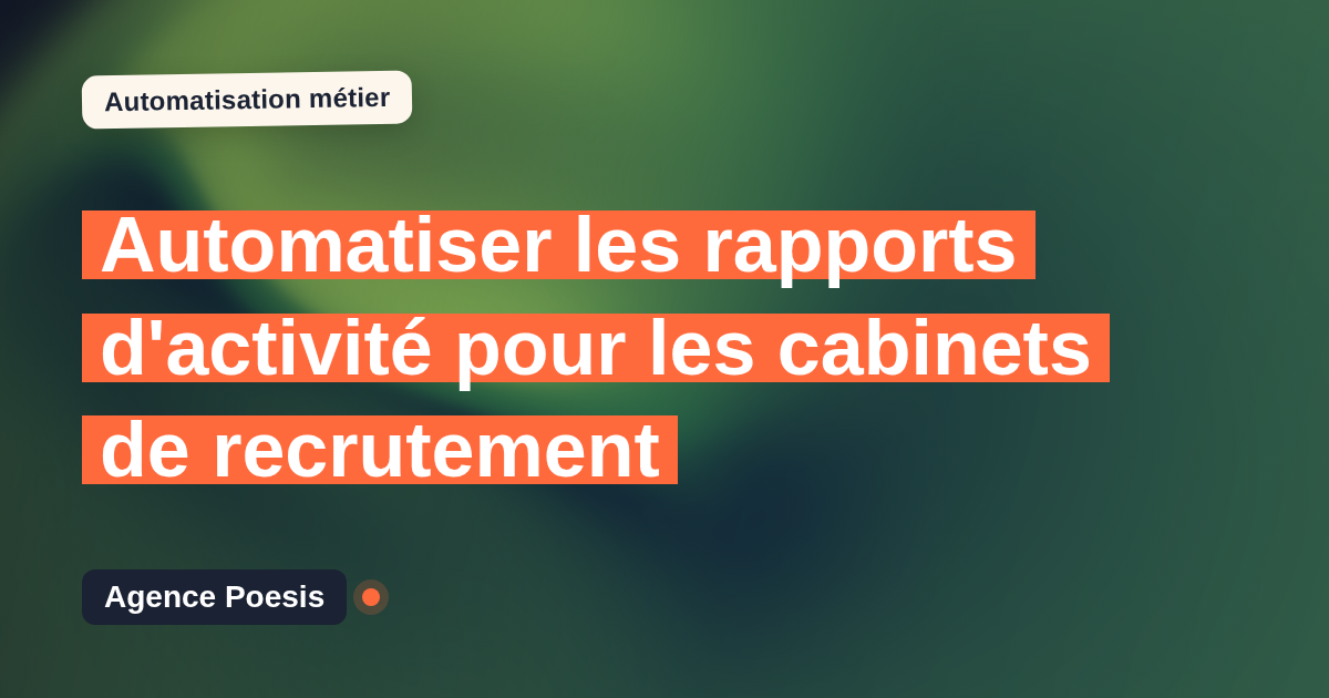 Automatiser les rapports d'activité pour les cabinets de recrutement : méthode, coûts et ROI