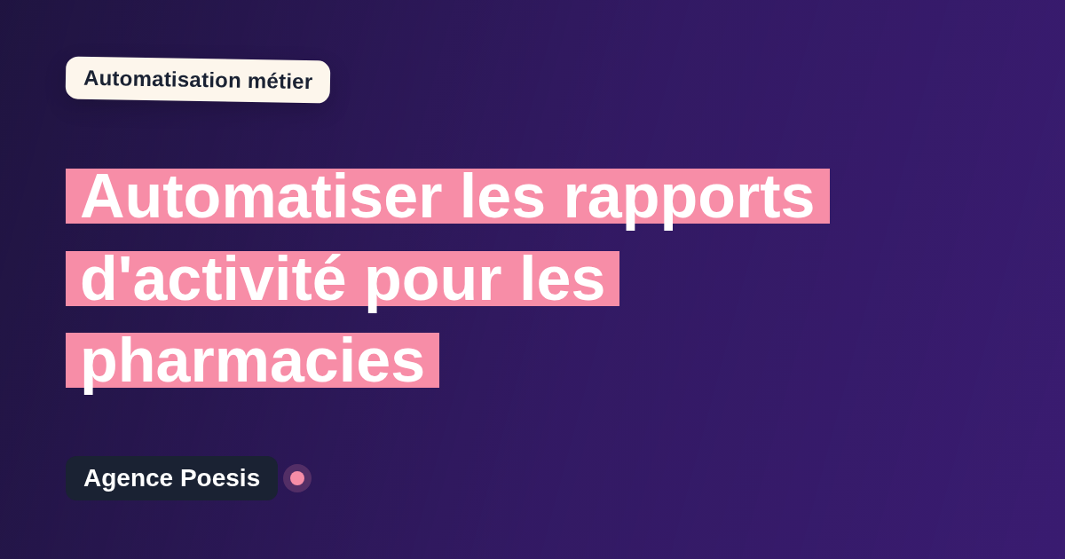 Automatiser les rapports d'activité pour les pharmacies : méthode, coûts et ROI