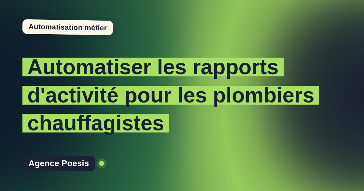 Automatiser les rapports d'activité pour les plombiers chauffagistes : méthode, coûts et ROI