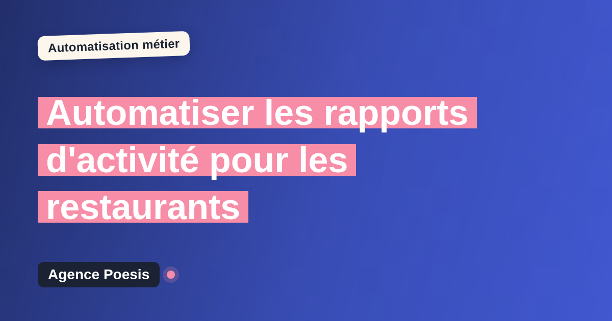 Automatiser les rapports d'activité pour les restaurants : méthode, coûts et ROI