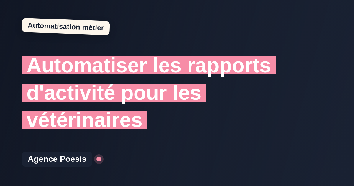 Automatiser les rapports d'activité pour les vétérinaires : méthode, coûts et ROI