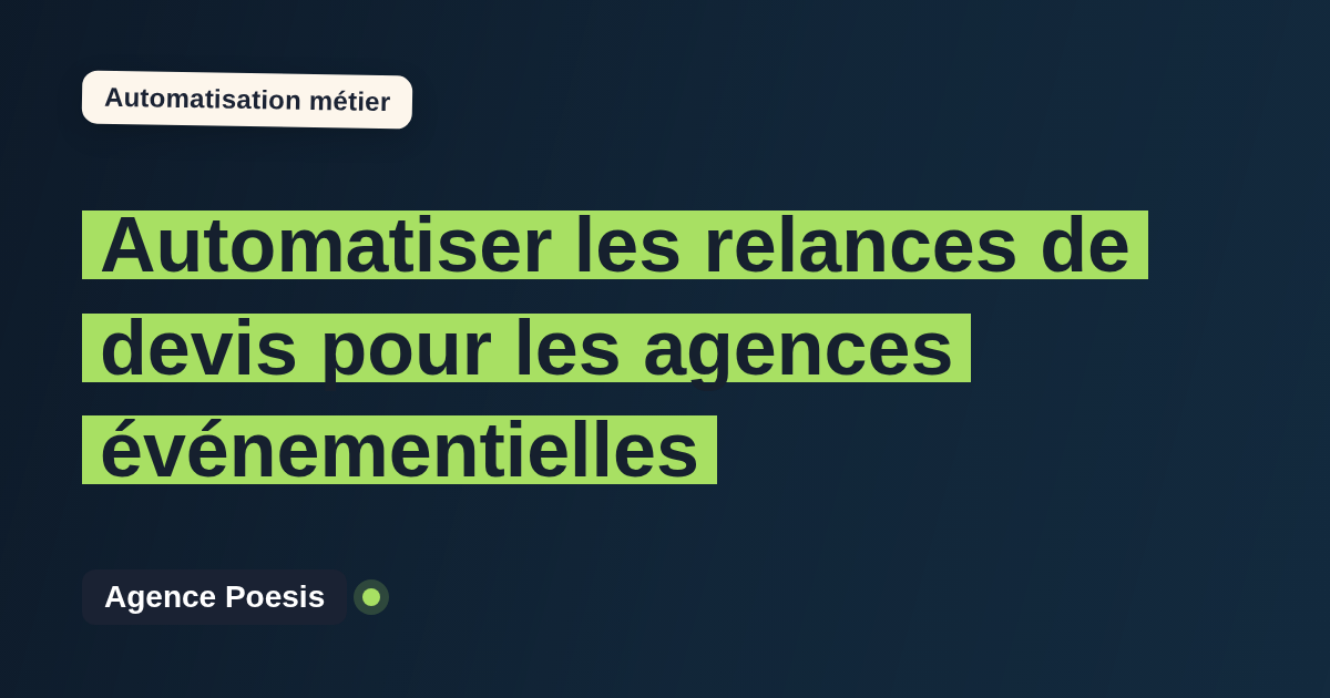 Automatiser les relances de devis pour les agences événementielles : méthode, coûts et ROI