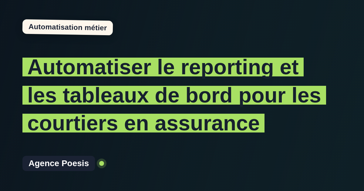 Automatiser le reporting et les tableaux de bord pour les courtiers en assurance : méthode, coûts et ROI