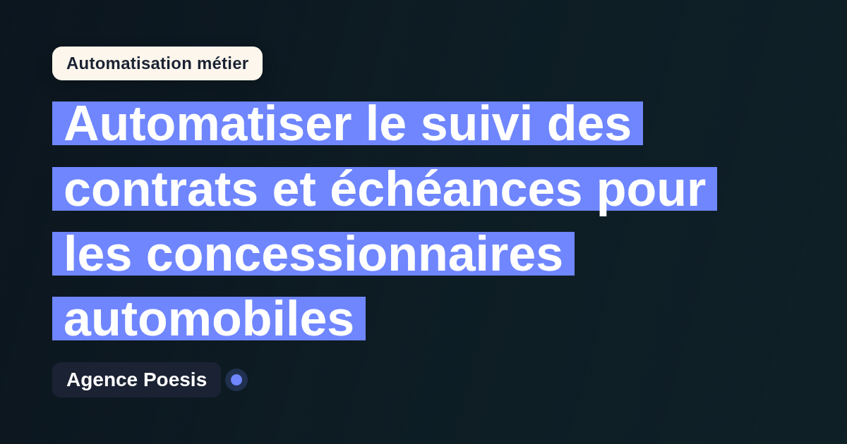 Automatiser le suivi des contrats et échéances pour les concessionnaires automobiles : méthode, coûts et ROI