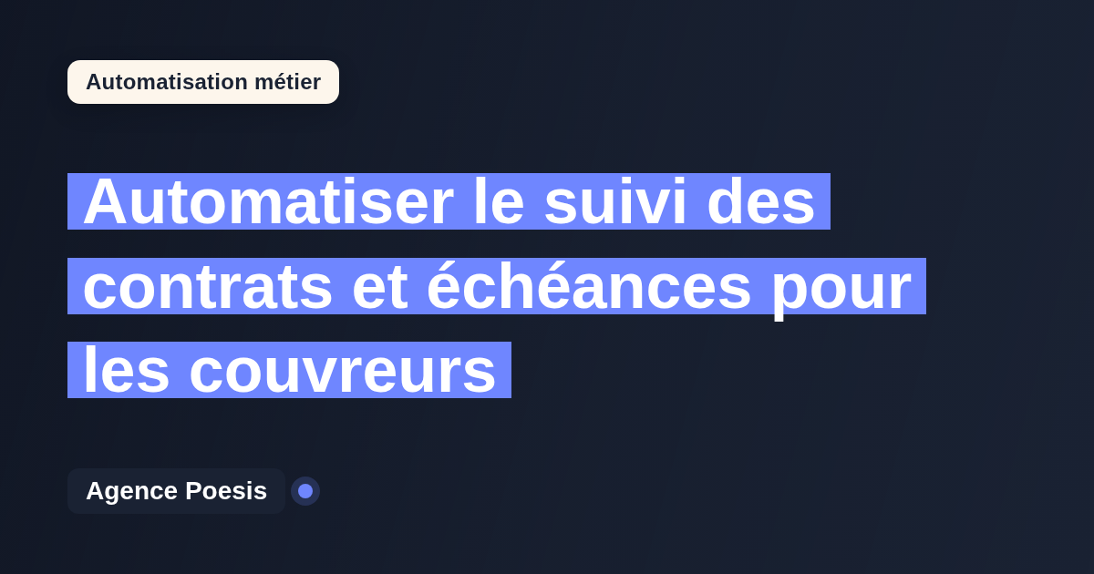 Automatiser le suivi des contrats et échéances pour les couvreurs : méthode, coûts et ROI