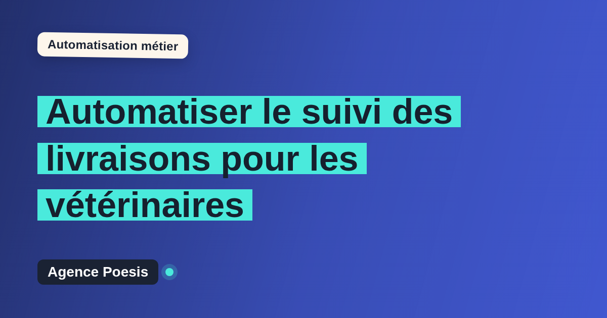 Automatiser le suivi des livraisons pour les vétérinaires : méthode, coûts et ROI