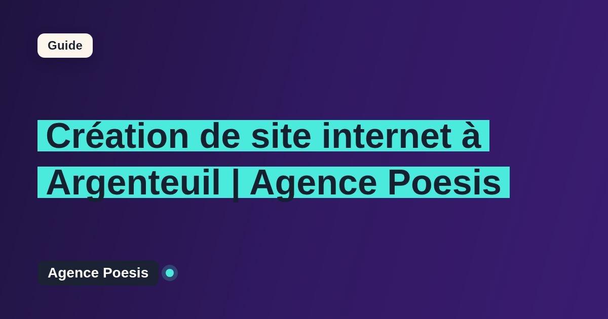 Création de site internet à Argenteuil | Agence Poesis