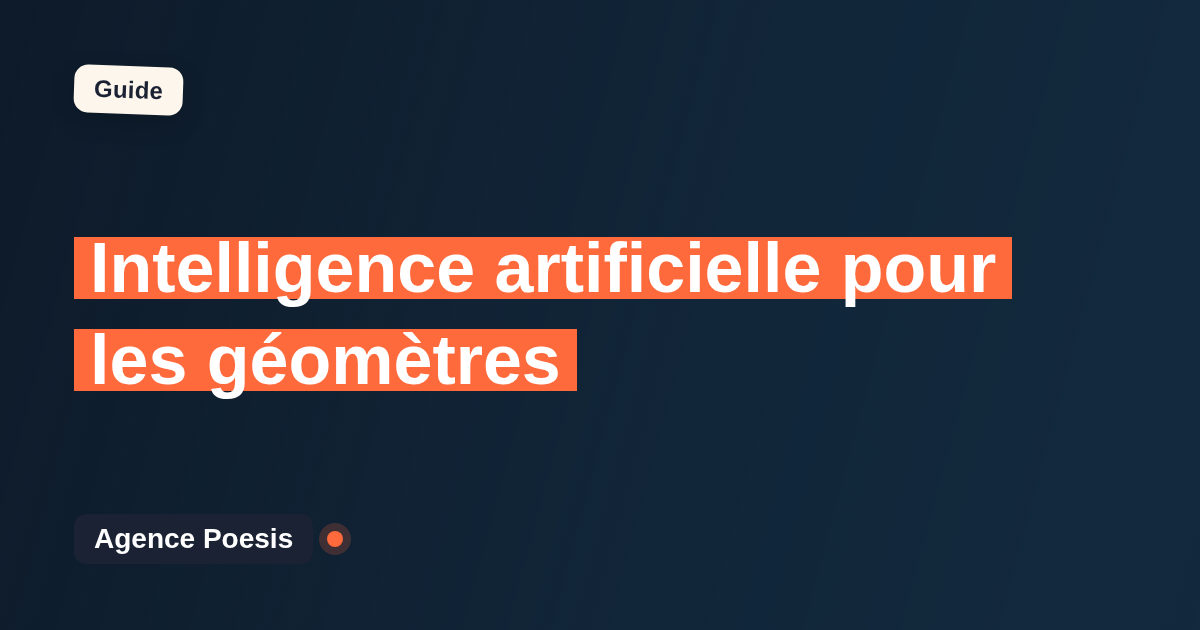 Intelligence artificielle pour les géomètres : cas d'usage concrets