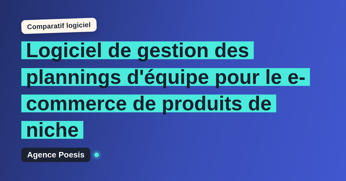 Logiciel de gestion des plannings d'équipe pour le e-commerce de produits de niche : le comparatif (marché vs sur-mesure)