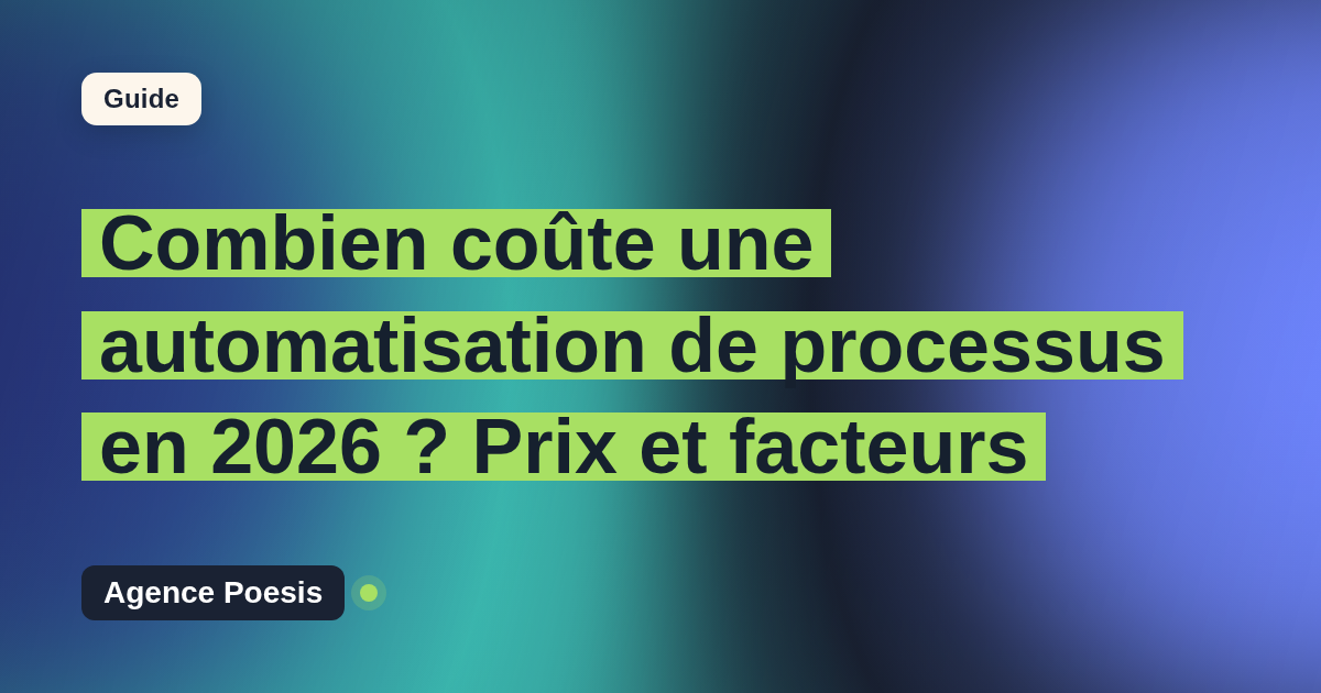 Combien coûte une automatisation de processus en 2026 ? Prix et facteurs