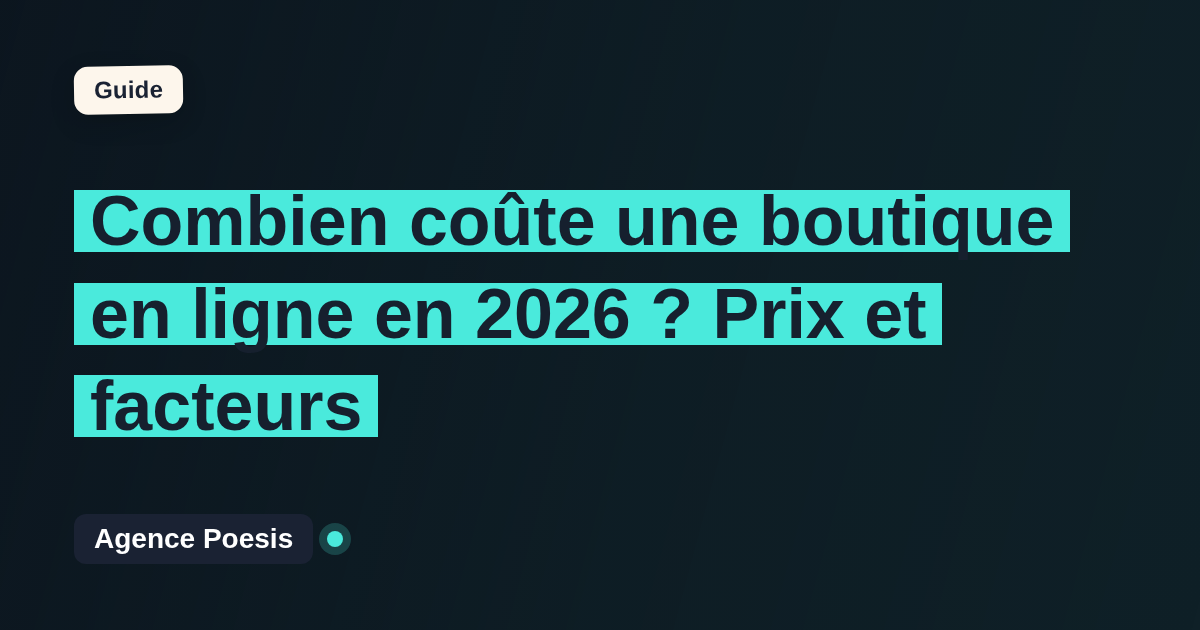 Combien coûte une boutique en ligne en 2026 ? Prix et facteurs