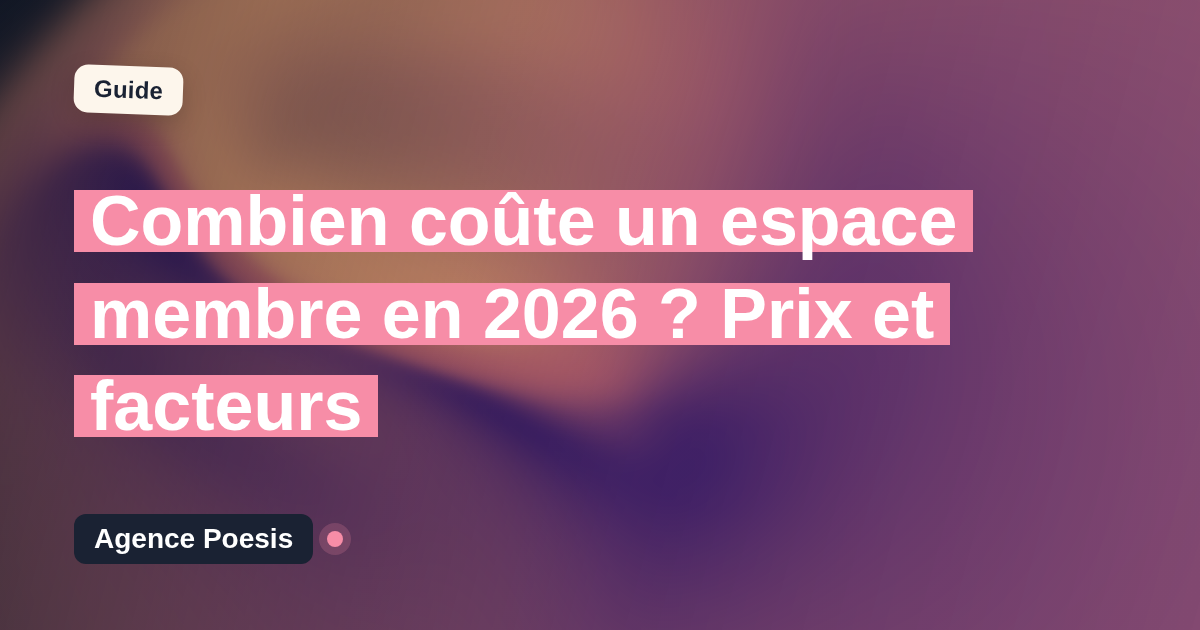 Combien coûte un espace membre en 2026 ? Prix et facteurs