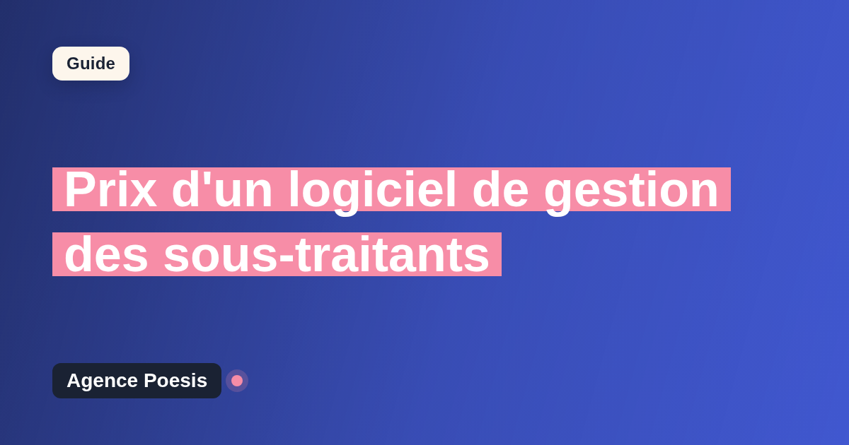 Prix d'un logiciel de gestion des sous-traitants : SaaS vs sur-mesure (2026)