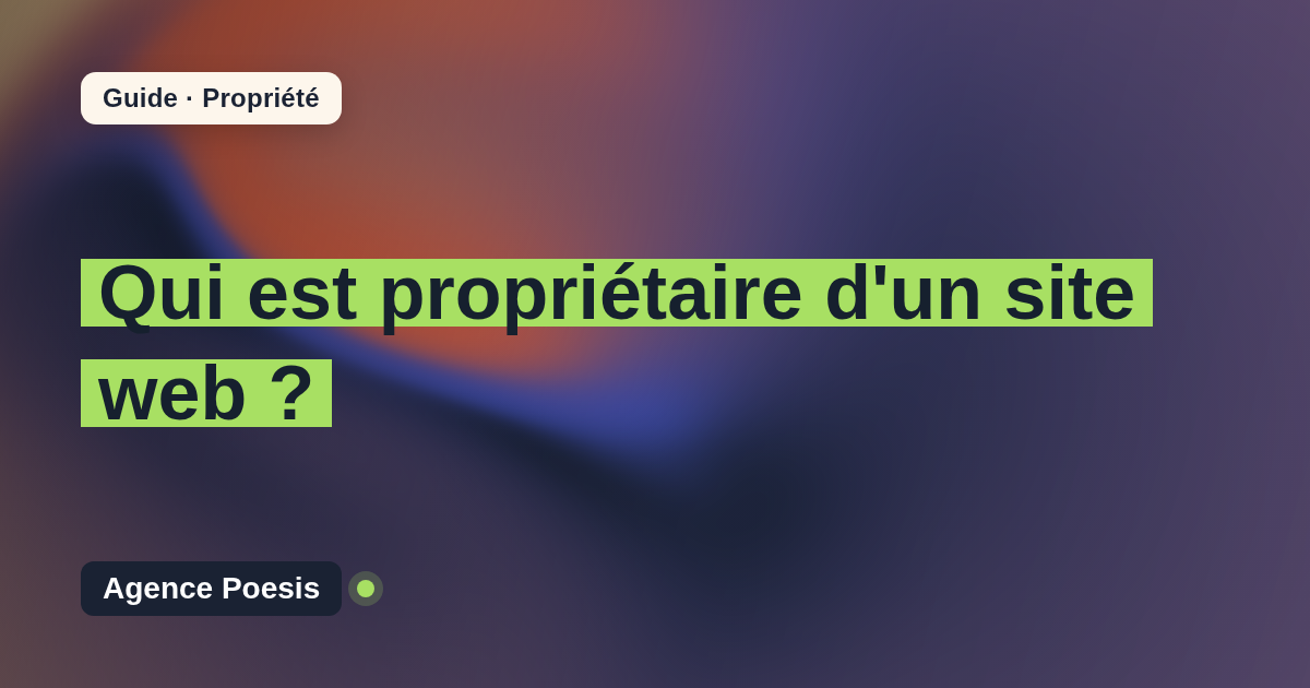 Qui est propriétaire d'un site web — Agence Poesis