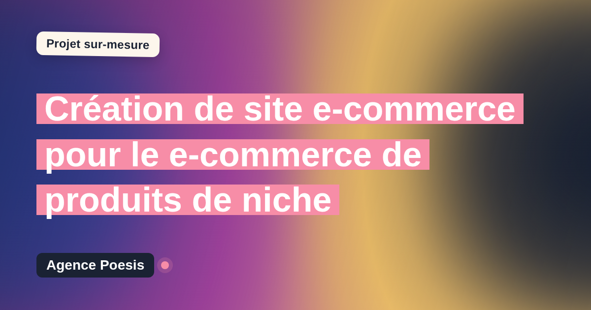 Création de site e-commerce pour le e-commerce de produits de niche : sur-mesure et sans dépendance