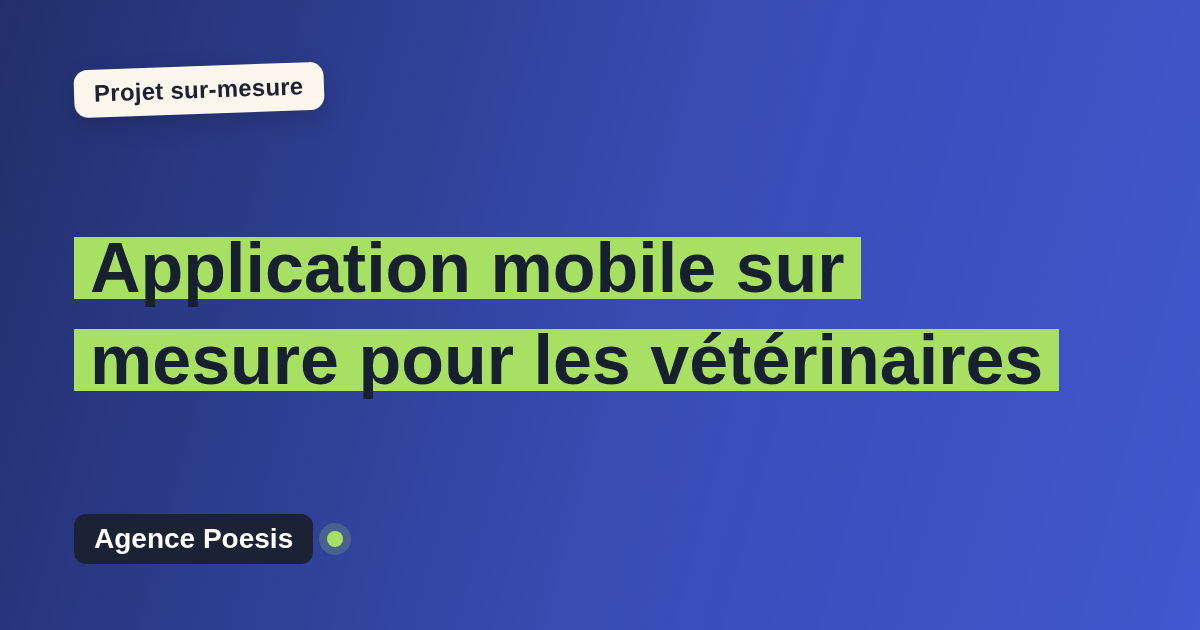 Application mobile sur mesure pour les vétérinaires : sur-mesure et sans dépendance