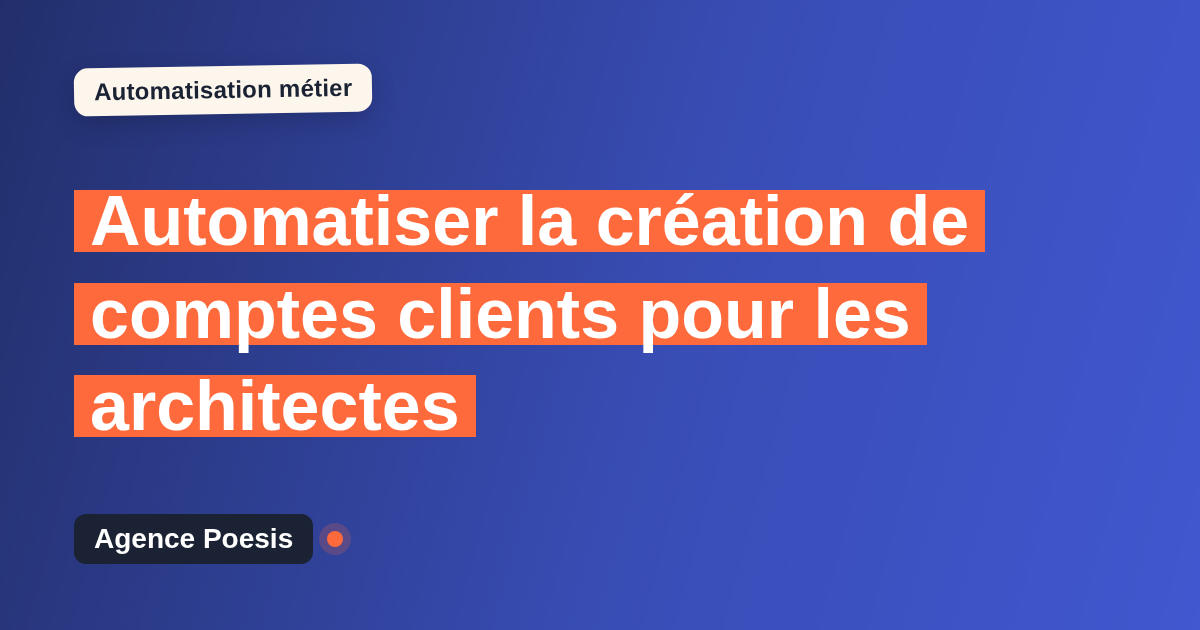 Automatiser la création de comptes clients pour les architectes : méthode, coûts et ROI