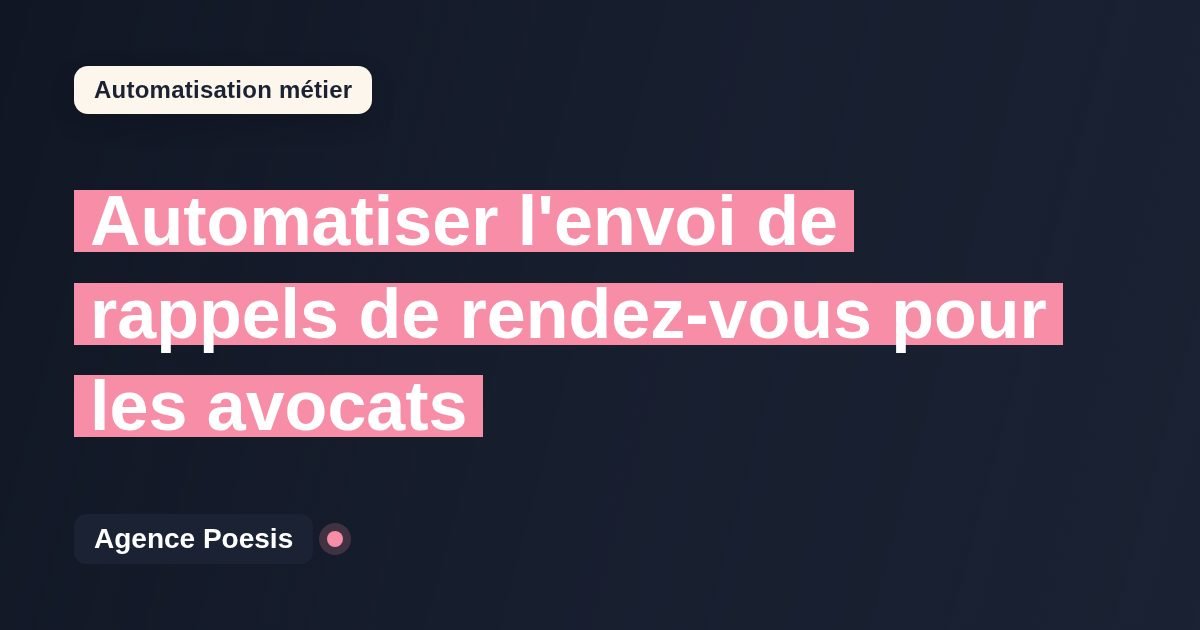 Automatiser l'envoi de rappels de rendez-vous pour les avocats : méthode, coûts et ROI