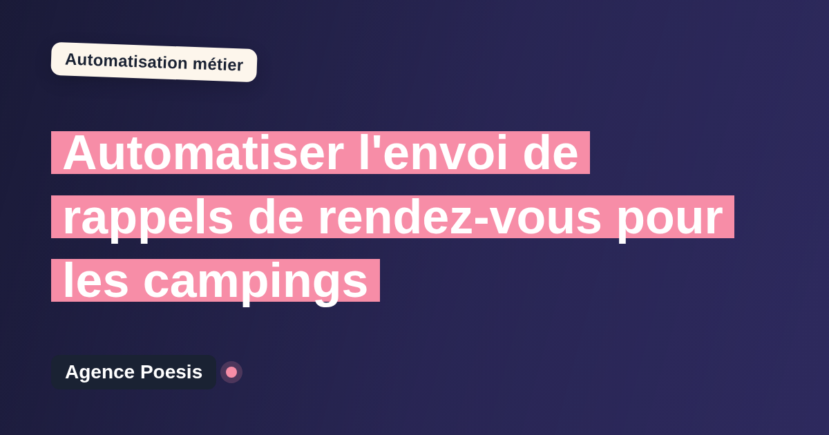 Automatiser l'envoi de rappels de rendez-vous pour les campings : méthode, coûts et ROI