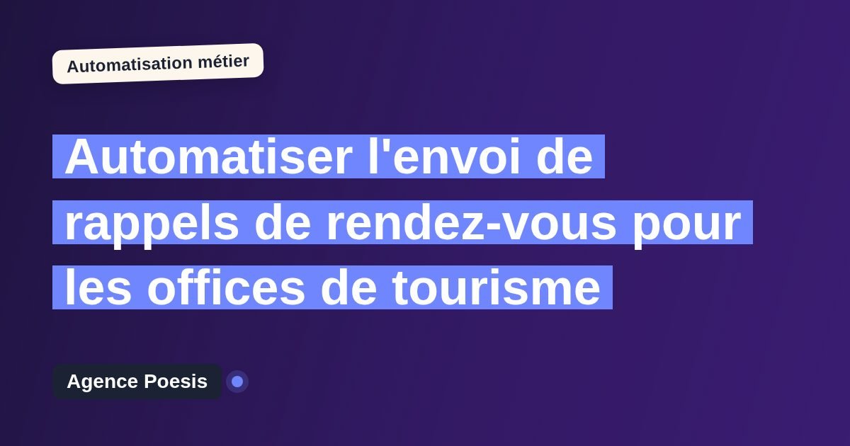 Automatiser l'envoi de rappels de rendez-vous pour les offices de tourisme : méthode, coûts et ROI