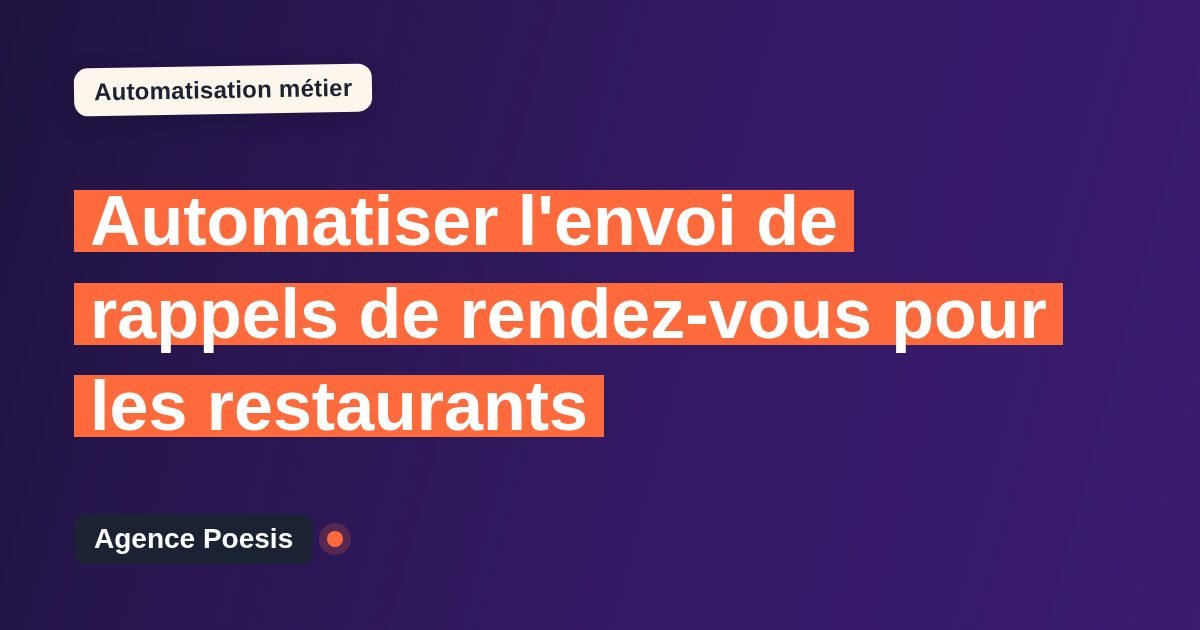 Automatiser l'envoi de rappels de rendez-vous pour les restaurants : méthode, coûts et ROI