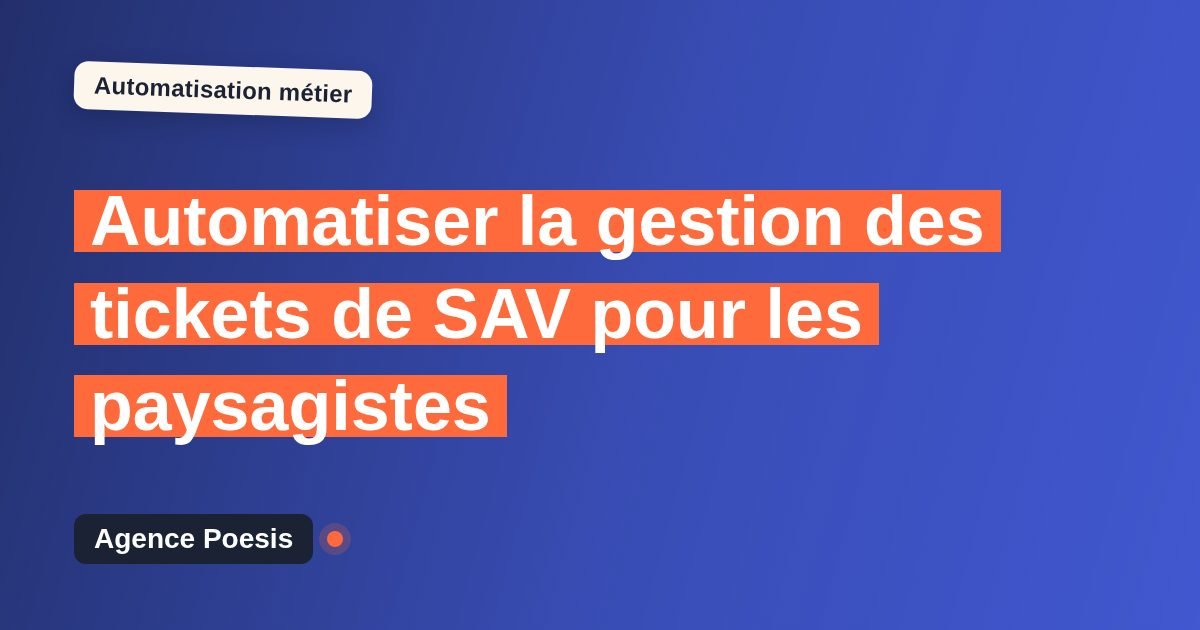 Automatiser la gestion des tickets de SAV pour les paysagistes : méthode, coûts et ROI
