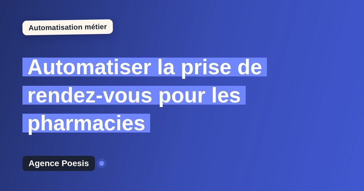 Automatiser la prise de rendez-vous pour les pharmacies : méthode, coûts et ROI