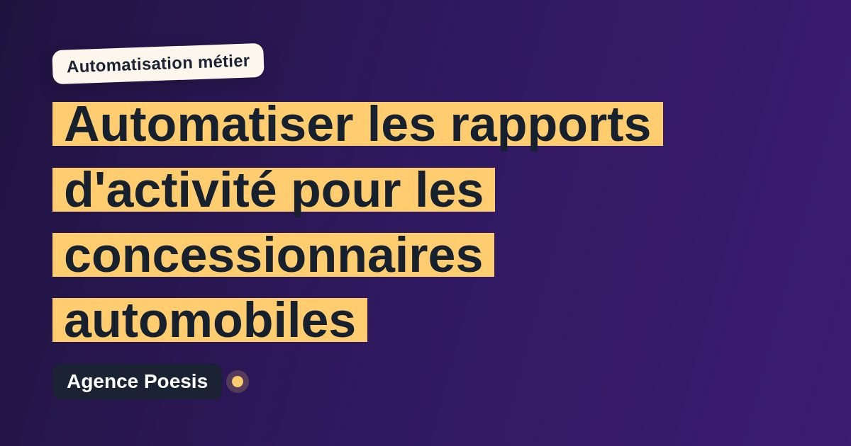 Automatiser les rapports d'activité pour les concessionnaires automobiles : méthode, coûts et ROI