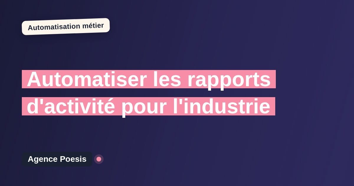 Automatiser les rapports d'activité pour l'industrie : méthode, coûts et ROI
