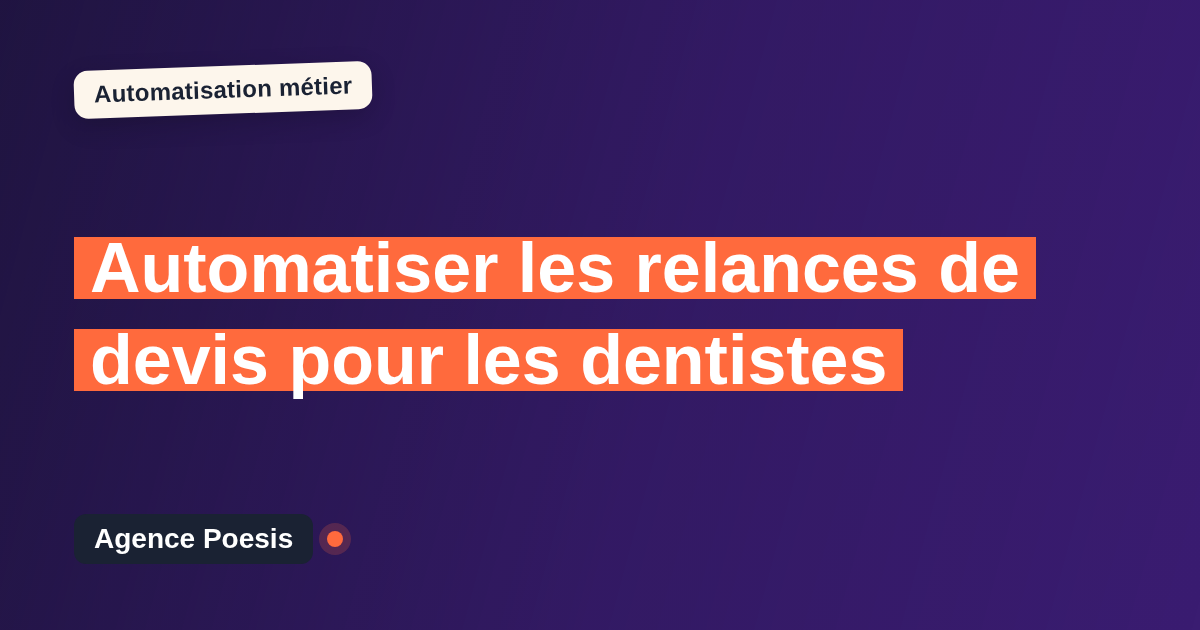 Automatiser les relances de devis pour les dentistes : méthode, coûts et ROI