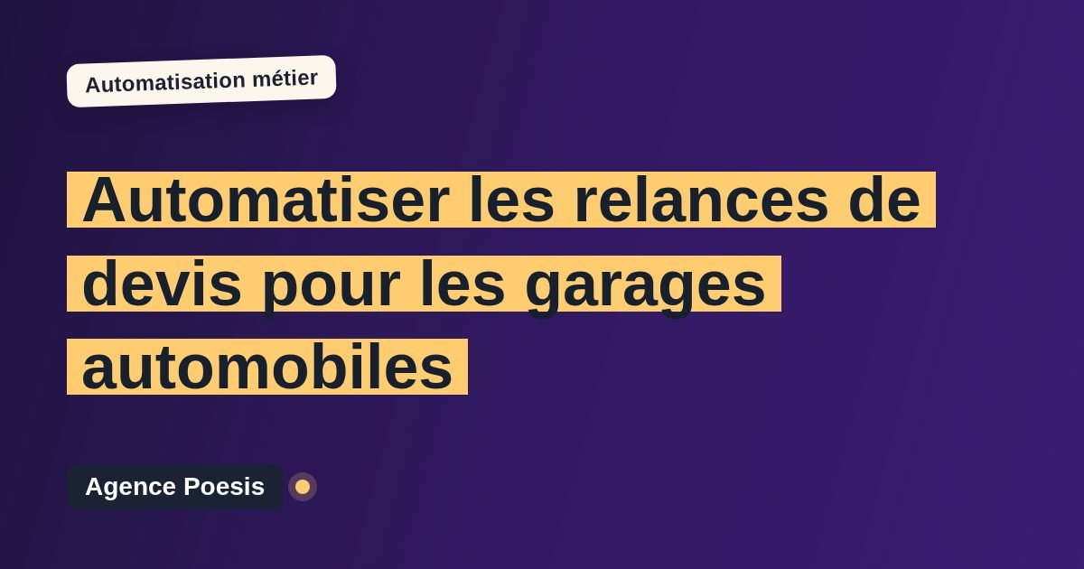 Automatiser les relances de devis pour les garages automobiles : méthode, coûts et ROI