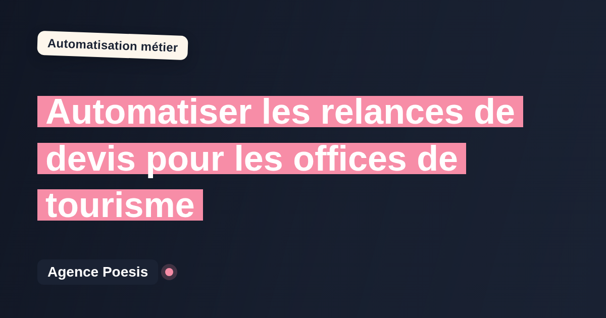 Automatiser les relances de devis pour les offices de tourisme : méthode, coûts et ROI