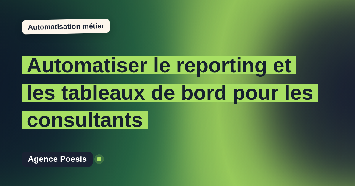 Automatiser le reporting et les tableaux de bord pour les consultants : méthode, coûts et ROI