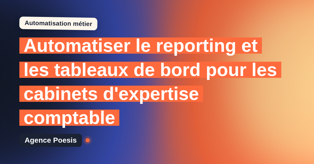 Automatiser le reporting et les tableaux de bord pour les cabinets d'expertise comptable : méthode, coûts et ROI