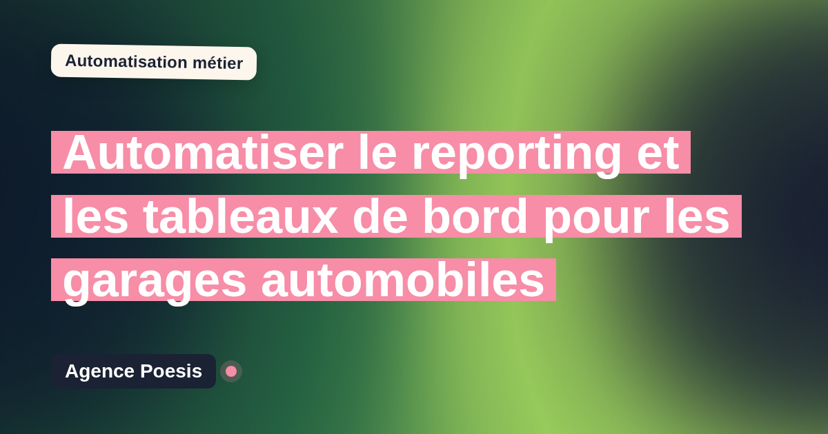 Automatiser le reporting et les tableaux de bord pour les garages automobiles : méthode, coûts et ROI