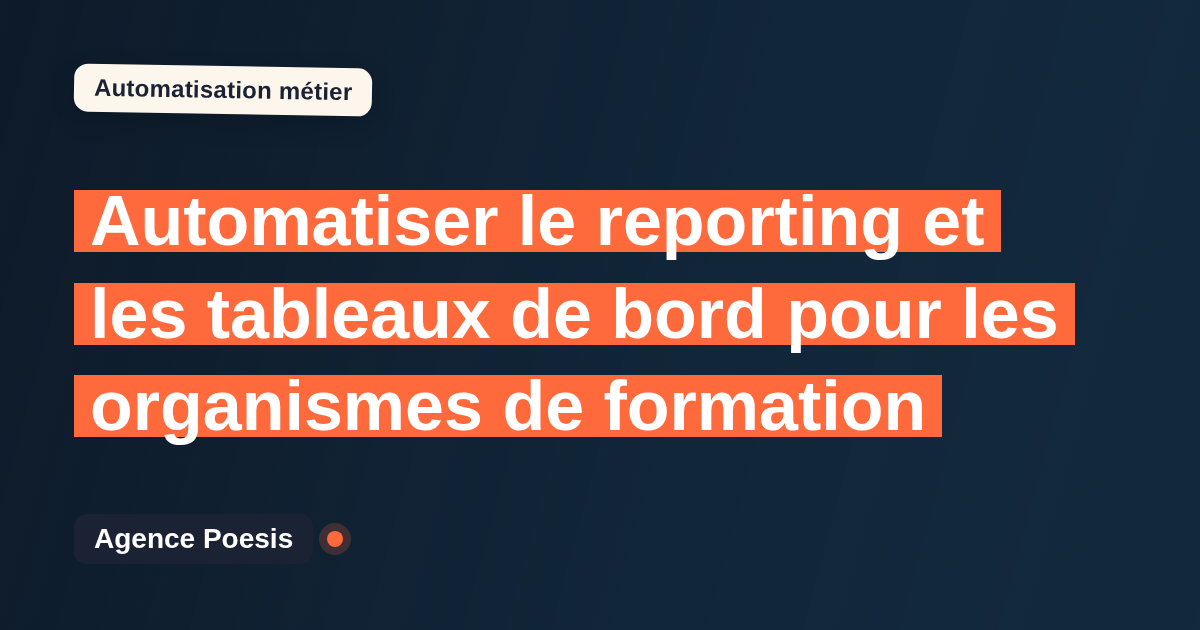Automatiser le reporting et les tableaux de bord pour les organismes de formation : méthode, coûts et ROI