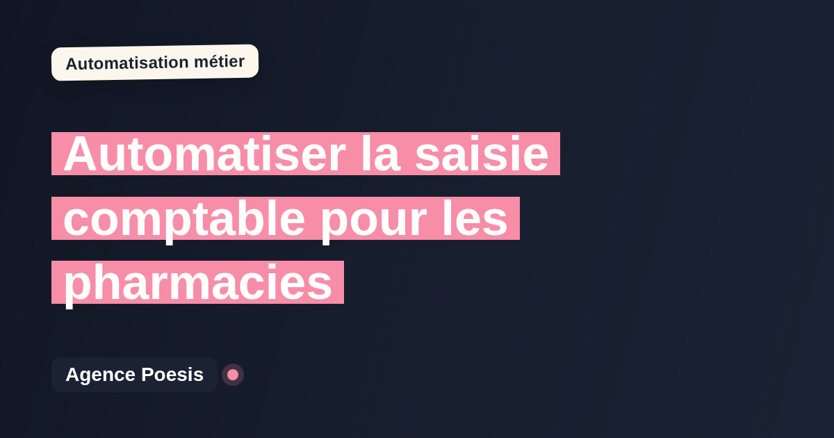 Automatiser la saisie comptable pour les pharmacies : méthode, coûts et ROI