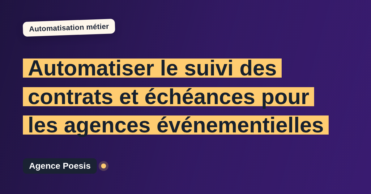 Automatiser le suivi des contrats et échéances pour les agences événementielles : méthode, coûts et ROI