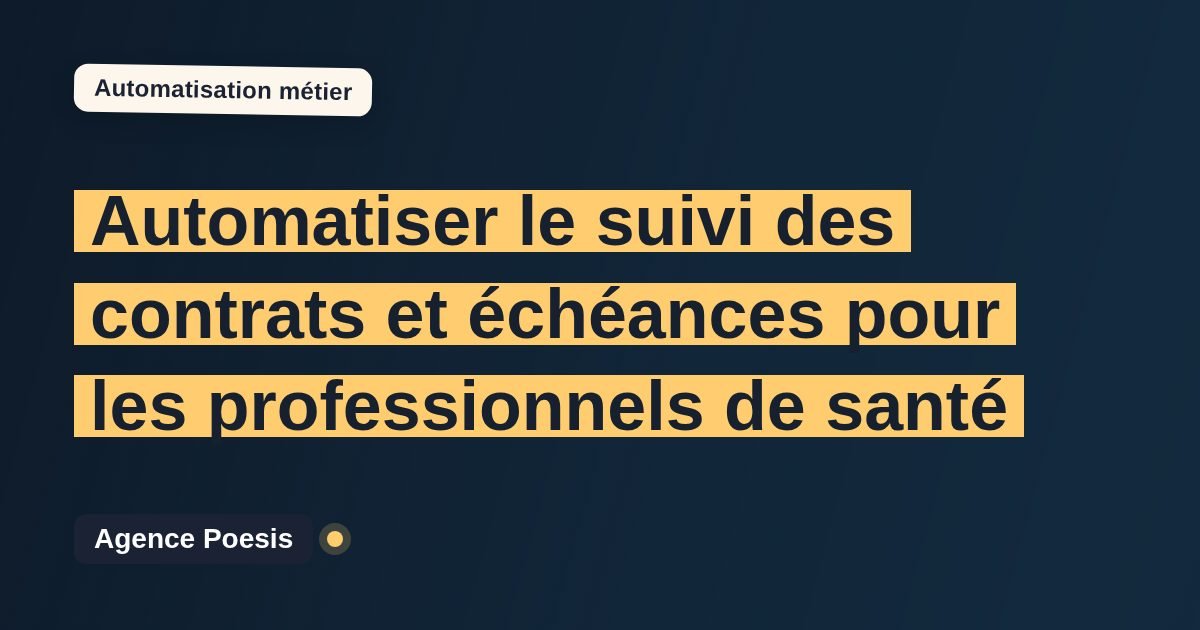 Automatiser le suivi des contrats et échéances pour les professionnels de santé : méthode, coûts et ROI