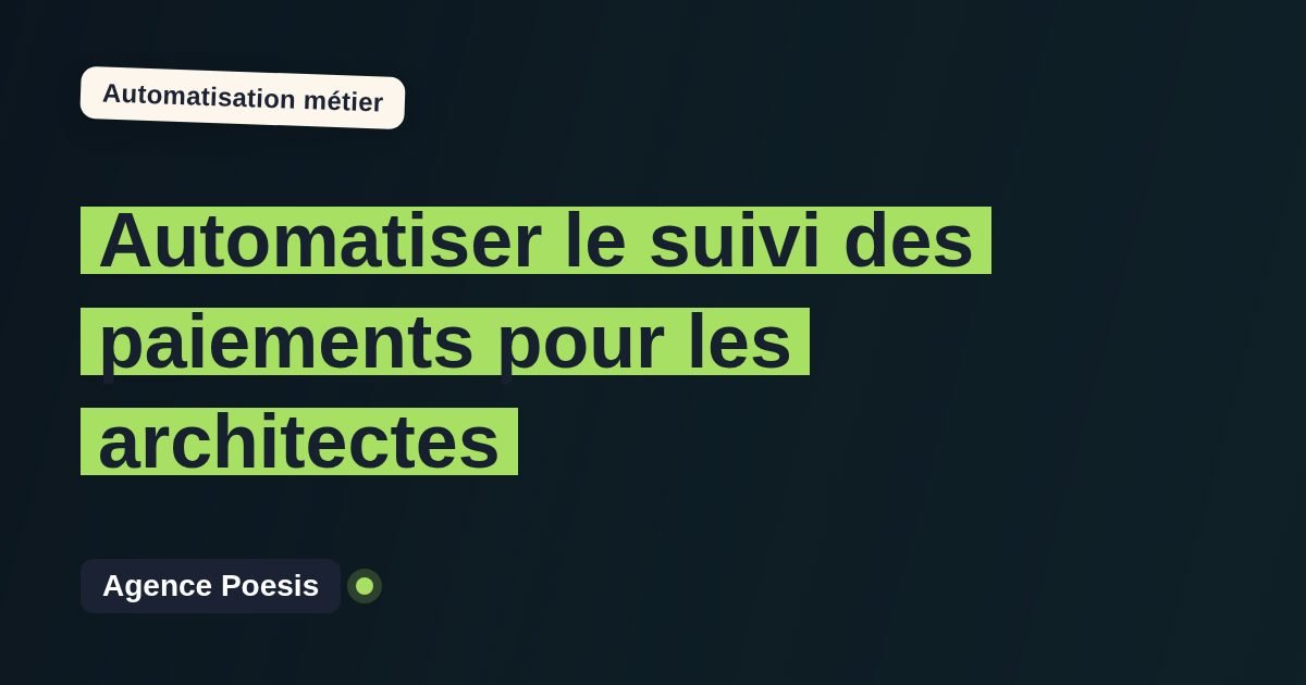 Automatiser le suivi des paiements pour les architectes : méthode, coûts et ROI