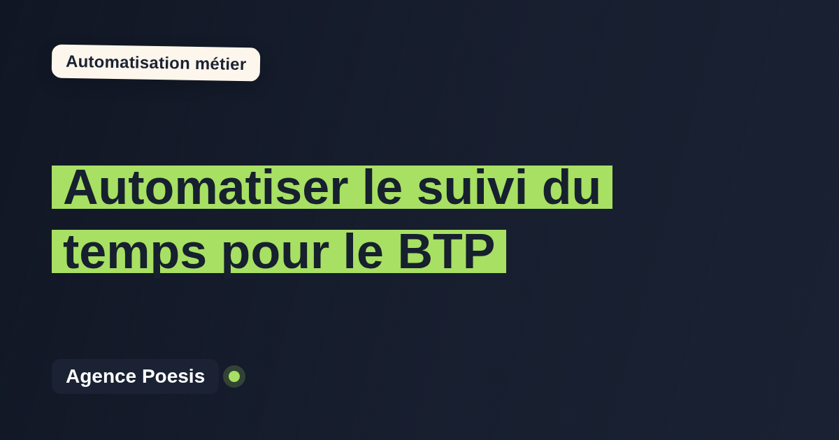 Automatiser le suivi du temps pour le BTP : méthode, coûts et ROI