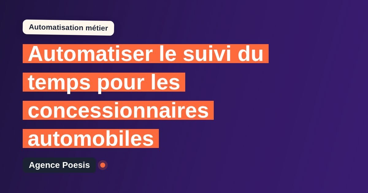 Automatiser le suivi du temps pour les concessionnaires automobiles : méthode, coûts et ROI
