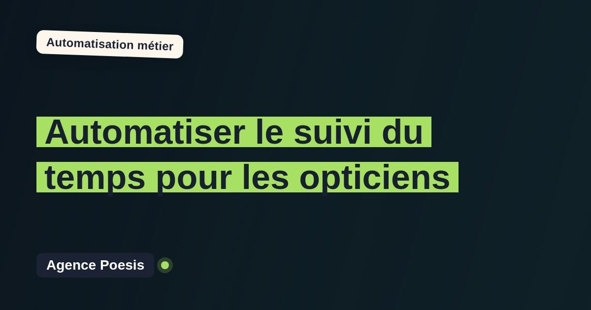Automatiser le suivi du temps pour les opticiens : méthode, coûts et ROI