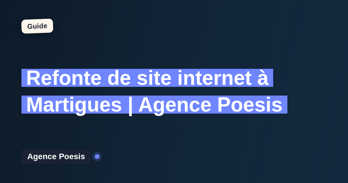 Refonte de site internet à Martigues | Agence Poesis