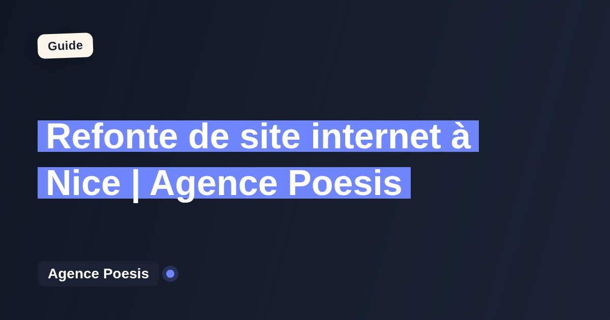 Refonte de site internet à Nice | Agence Poesis